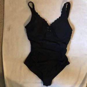 Black one piece swim suite